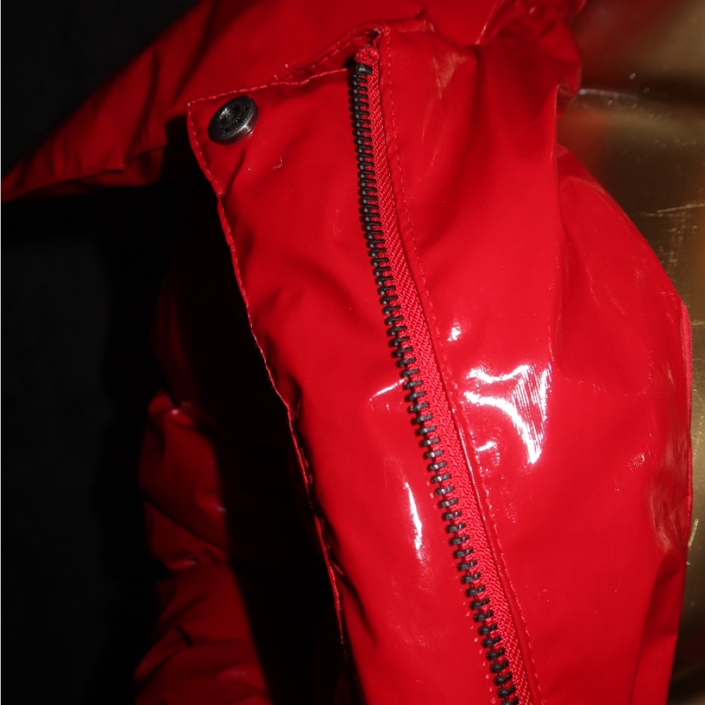 Fashion Nova Shiny Red Puffer Jacket - Picture 2 of 3